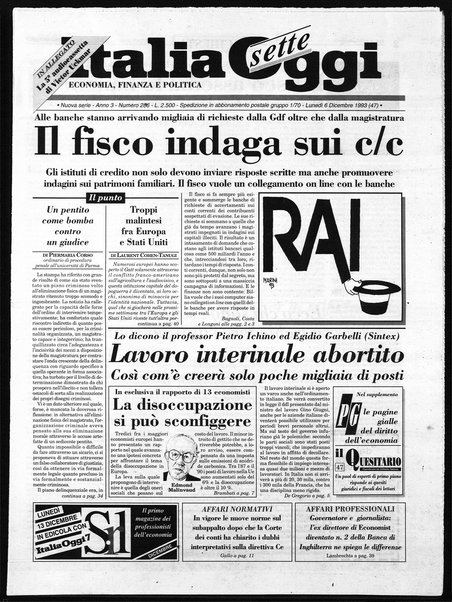 Italia oggi : quotidiano di economia finanza e politica